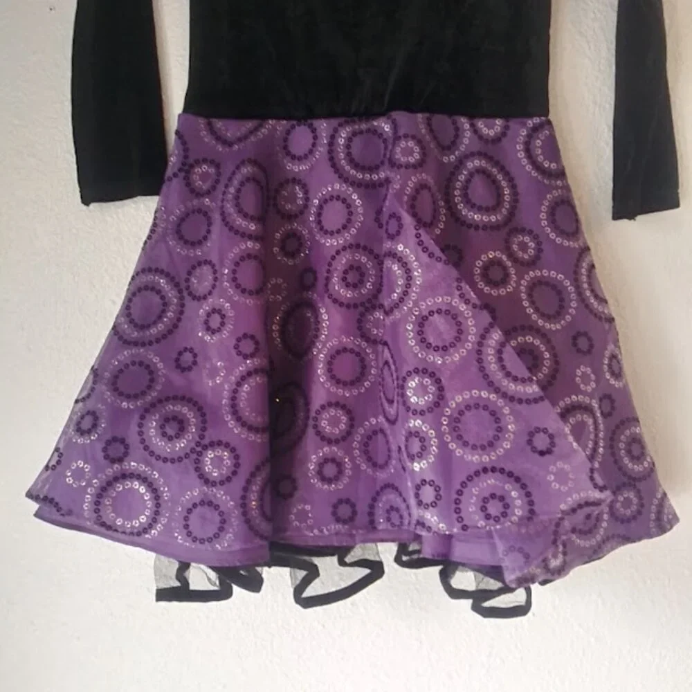 Jessica Ann girl's size 6X black and purple dress